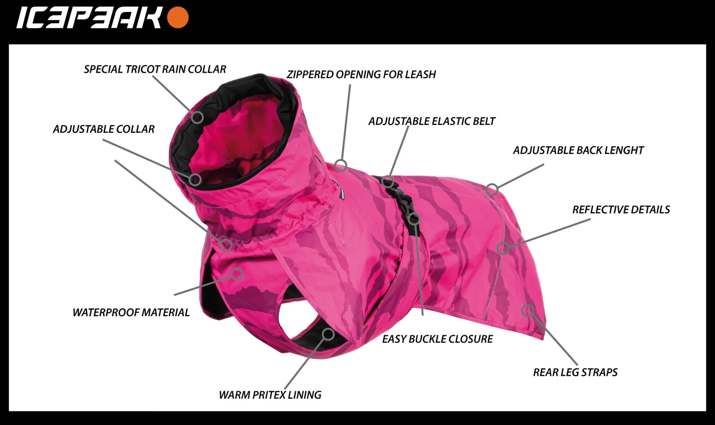 Icepeak Pet Strike warm raincoat