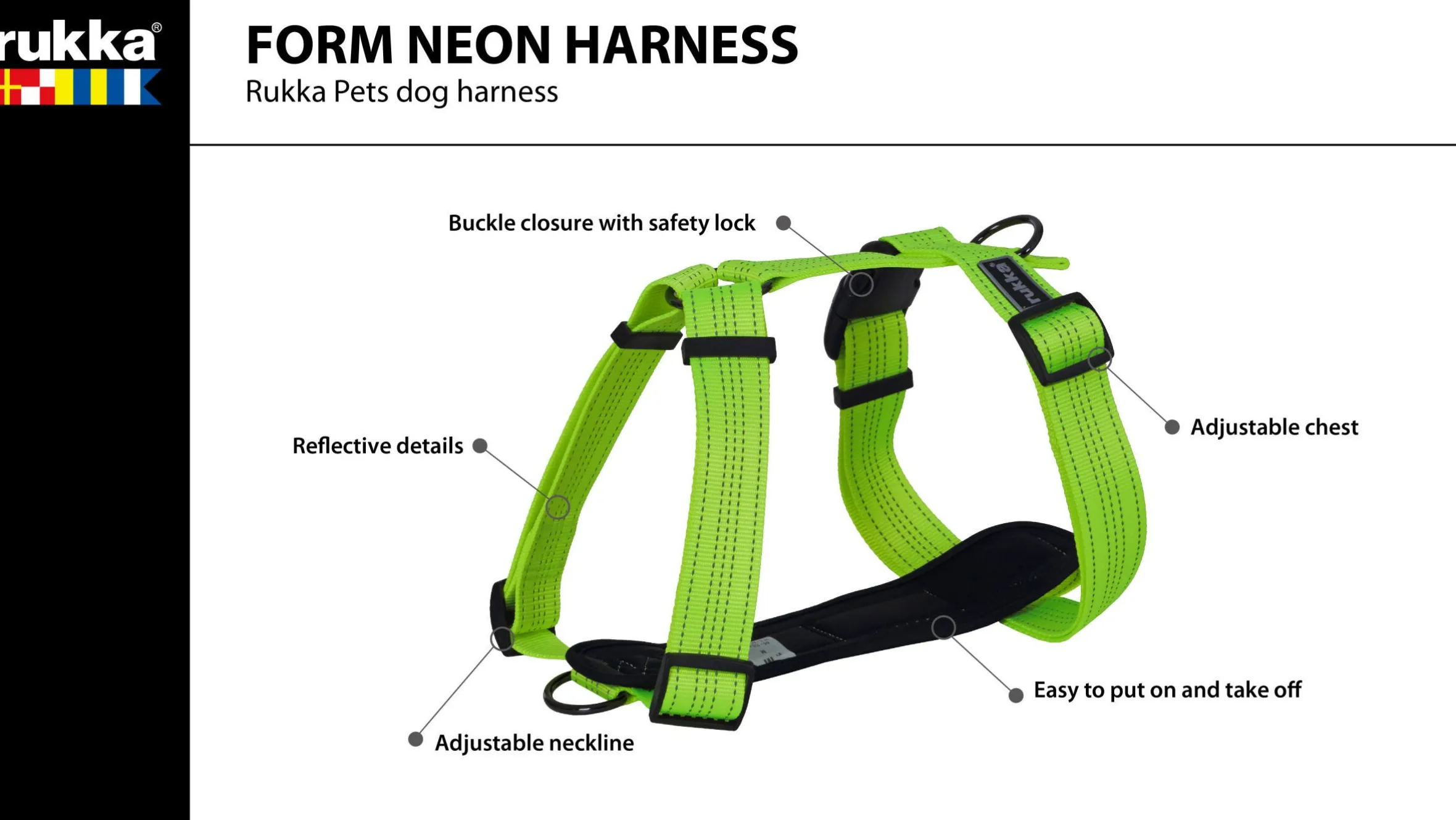 Rukka Pets Form neon harness